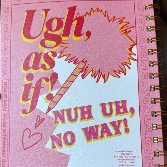 2 Clueless Pink Journals Set- 30th Anniversary! BONUS FUZZY PEN like Cher used! - Picture 15 of 17